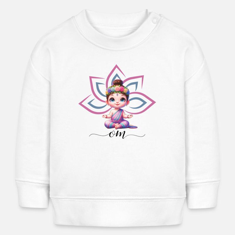 Lotus Bébé Om - Sweat bébé bio Stanley/Stella - blanc