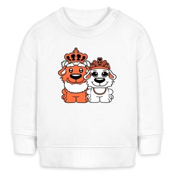 Deux Chiens Couronne Roi Reine Souverain Majesté - Sweat bébé bio Stanley/Stella - blanc - Devant