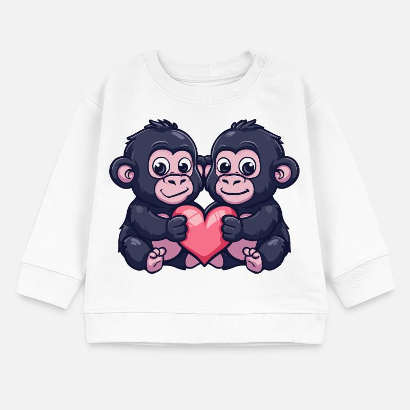 Gorilla Comic Paar Liebe Baby Organic Sweatshirt Baby Changer von Stanley/Stella