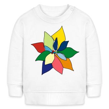 Bunter Blumenstrauß - Baby Organic Sweatshirt Baby Changer von Stanley/Stella - Weiß - Vorne