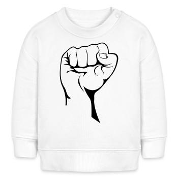 Geballte Faust - Baby Organic Sweatshirt Baby Changer von Stanley/Stella - Weiß - Vorne