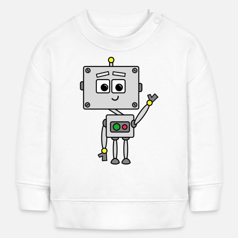 Robot Johnny - Sweat bébé bio Stanley/Stella - blanc