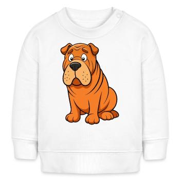 Inquiet Shar Pei ride sourcil oeuvre - Sweat bébé bio Stanley/Stella - blanc - Devant
