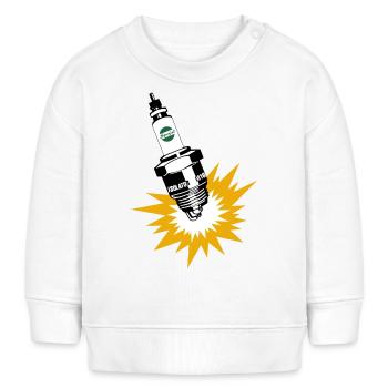 Zündkerzen Werbung DDR Retro - Baby Organic Sweatshirt Baby Changer von Stanley/Stella - Weiß - Vorne