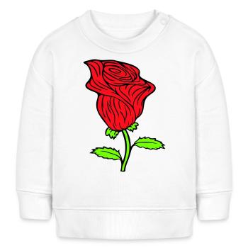 Hübsche Schöne Rose Blüte Blatt Röschen Romantisch - Baby Organic Sweatshirt Baby Changer von Stanley/Stella - Weiß - Vorne
