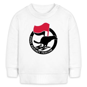 "Dogs Against Fascism" für Antifa Hundebesitzer - Baby Organic Sweatshirt Baby Changer von Stanley/Stella - Weiß - Vorne
