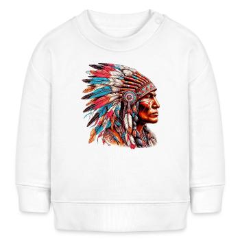 Amérindien Peau rouge d’Amérique - Sweat bébé bio Stanley/Stella - blanc - Devant