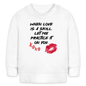 Liebe Spruch Fähigkeit Valentinstag - Baby Organic Sweatshirt Baby Changer von Stanley/Stella - Weiß - Vorne