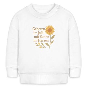 Juli Baby Design – Sonne, Geburtstagsgeschenk - Baby Organic Sweatshirt Baby Changer von Stanley/Stella - Weiß - Vorne