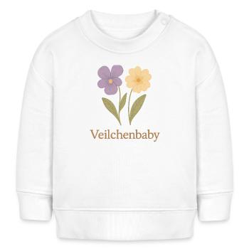 🌸 Veilchenbaby – Blumenliebe für kleine Seelen - Baby Organic Sweatshirt Baby Changer von Stanley/Stella - Weiß - Vorne