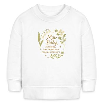 Mai Baby Design – Maiglöckchen Geschenkidee - Baby Organic Sweatshirt Baby Changer von Stanley/Stella - Weiß - Vorne