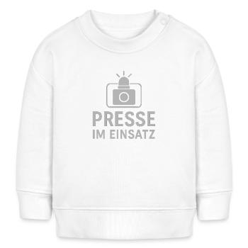 Presse im Einsatz - Baby Organic Sweatshirt Baby Changer von Stanley/Stella - Weiß - Vorne