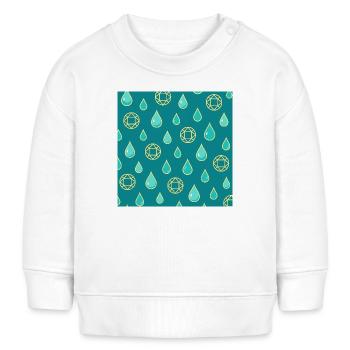 Bijou waterproof – motif goutte et diamant - Sweat bébé bio Stanley/Stella - blanc - Devant