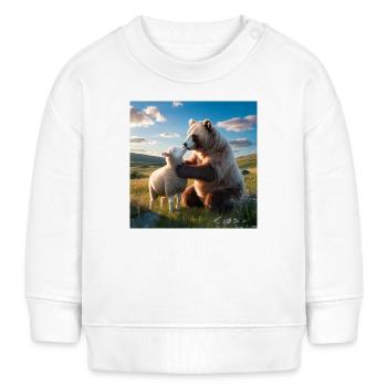 Heart's Bond Bear Lamb in the Field - Baby Sweatshirt by Stanley/Stella - white - Front