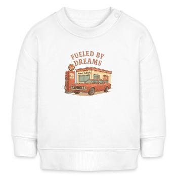 Getrieben von Träumen Retro Auto - Baby Organic Sweatshirt Baby Changer von Stanley/Stella - Weiß - Vorne
