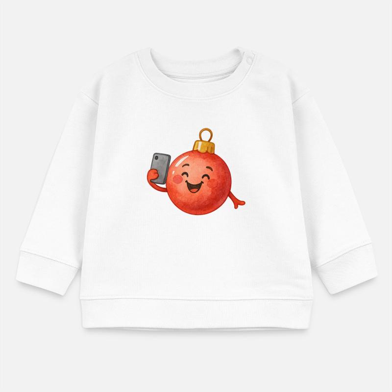 Fröhliche Weihnachtskugel Selfie Baby Organic Sweatshirt Baby Changer von Stanley/Stella