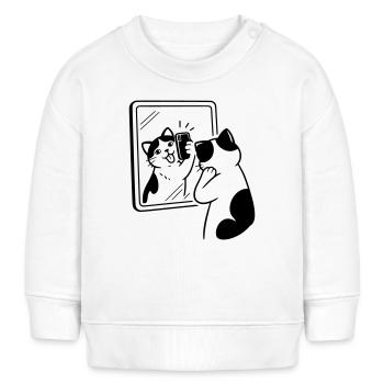 Cat Mirror Selfie - Baby Sweatshirt by Stanley/Stella - white - Front