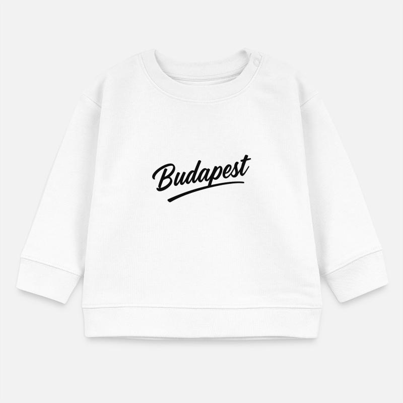 Budapest Script Schriftzug Reise-Souvenir Baby Organic Sweatshirt Baby Changer von Stanley/Stella