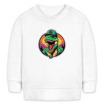 Dinosaurier-Sonnenuntergangs-Kopfschmuck - Baby Organic Sweatshirt Baby Changer von Stanley/Stella - Weiß - Vorne