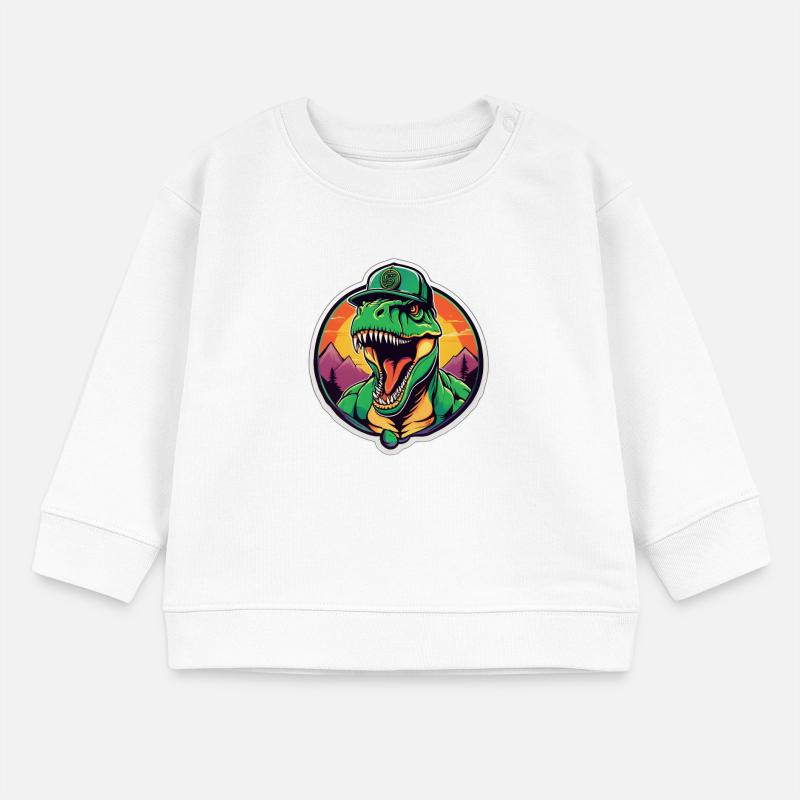 Dinosaurier-Sonnenuntergangs-Kopfschmuck Baby Organic Sweatshirt Baby Changer von Stanley/Stella