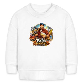 Papa Bricoleur Atelier Passion - Sweat bébé bio Stanley/Stella - blanc - Devant