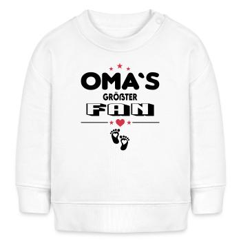 Beste Oma Größter Fan Baby Säugling - Baby Organic Sweatshirt Baby Changer von Stanley/Stella - Weiß - Vorne