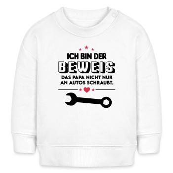 Beweis KFZ Mechaniker Autoschrauber Baby Säugling - Baby Organic Sweatshirt Baby Changer von Stanley/Stella - Weiß - Vorne