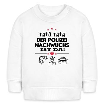 Polizei Nachwuchs Junge Baby Säugling - Baby Organic Sweatshirt Baby Changer von Stanley/Stella - Weiß - Vorne