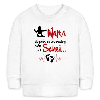Windel voll Babysprüche Strampler Mama Säugling - Baby Organic Sweatshirt Baby Changer von Stanley/Stella - Weiß - Vorne