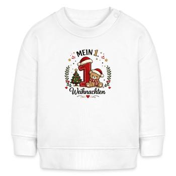 Mein Erstes Weihnachten Teddy - Baby Organic Sweatshirt Baby Changer von Stanley/Stella - Weiß - Vorne
