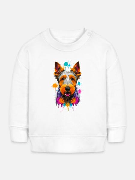 Airedale Terrier - Baby Organic Sweatshirt Baby Changer von Stanley/Stella - Weiß
