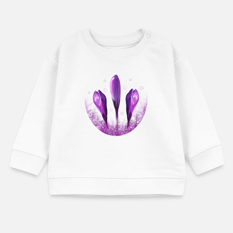 Crocus Crocus Fleurs Violettes Sweat bébé bio Stanley/Stella