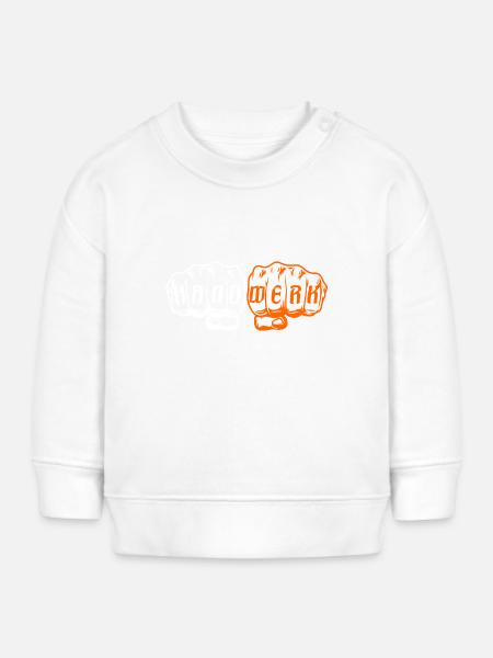 Handwerk Faust Orange - Baby Organic Sweatshirt Baby Changer von Stanley/Stella - Weiß
