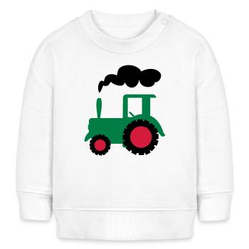 traktor trecker landwirtschaft - Baby Organic Sweatshirt Baby Changer von Stanley/Stella - Weiß - Vorne