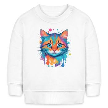 Niedliche Katze - Baby Organic Sweatshirt Baby Changer von Stanley/Stella - Weiß - Vorne