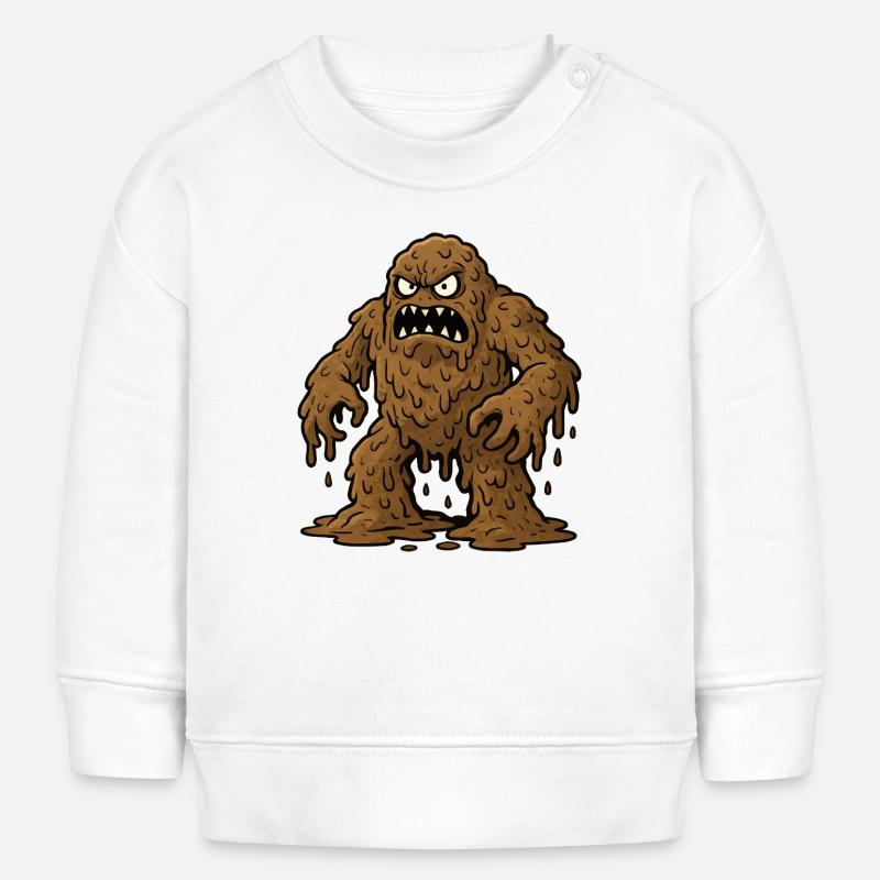 Monstre de boue brune - Sweat bébé bio Stanley/Stella - blanc
