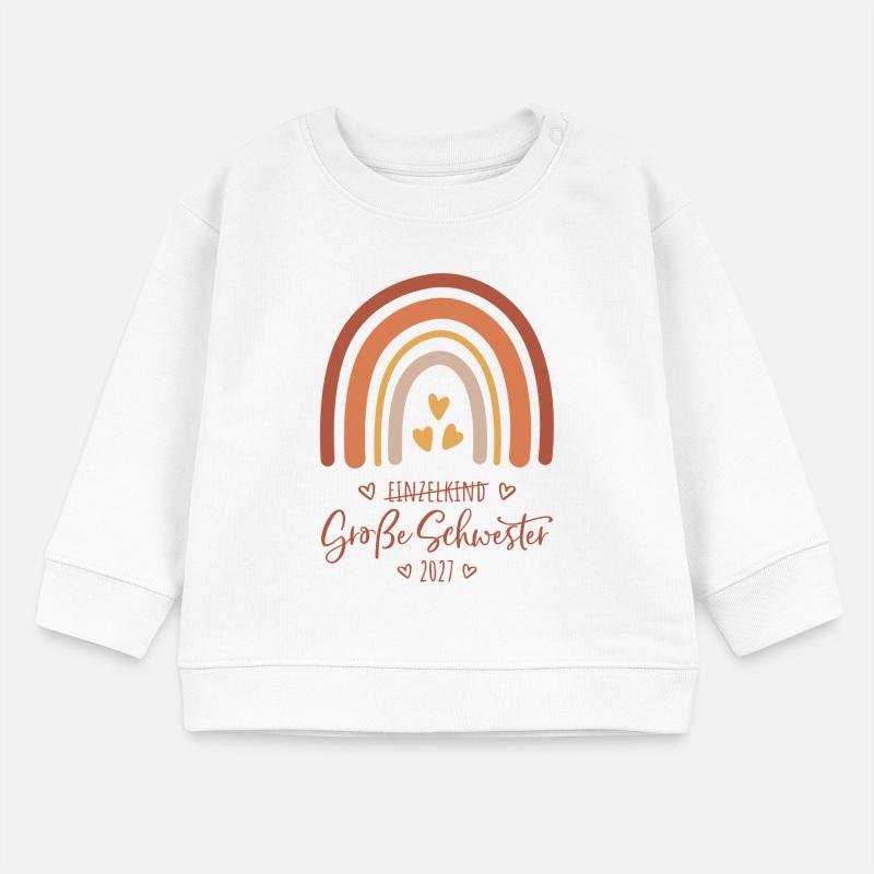 Große Schwester 2027 Boho Regenbogen  Baby Organic Sweatshirt Baby Changer von Stanley/Stella