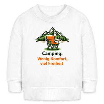 Camping: Wenig Komfort, viel Freiheit - Baby Organic Sweatshirt Baby Changer von Stanley/Stella - Weiß - Vorne