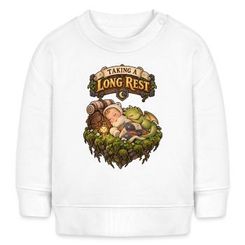 Taking a Long Rest – Baby & Drache RPG Humor - Baby Organic Sweatshirt Baby Changer von Stanley/Stella - Weiß - Vorne