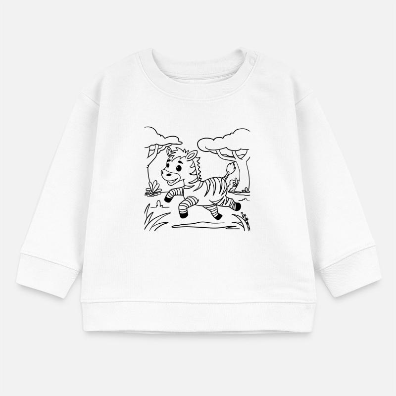 Zebra 🦓 coloring page for creative development Baby Sweatshirt by Stanley/Stella