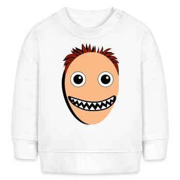 Lustiger Mann mit einem Monstermaul - Baby Organic Sweatshirt Baby Changer von Stanley/Stella - Weiß - Vorne