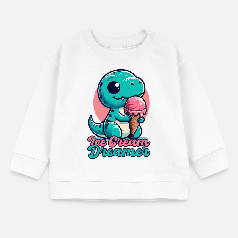 Eiscreme Träumer süßer T-Rex mit Eis Geschenk Baby Organic Sweatshirt Baby Changer von Stanley/Stella