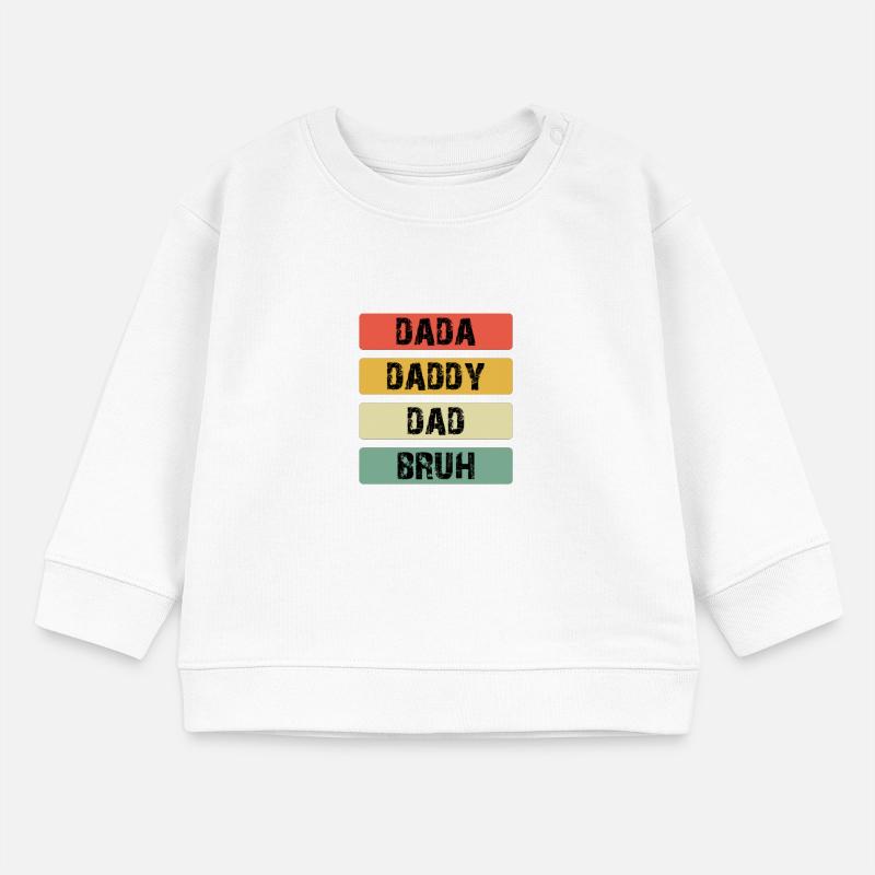 Dada Daddy Dad Bruh Barres de couleur Sweat bébé bio Stanley/Stella