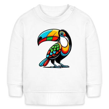 Toucan arlequin - Sweat bébé bio Stanley/Stella - blanc - Devant
