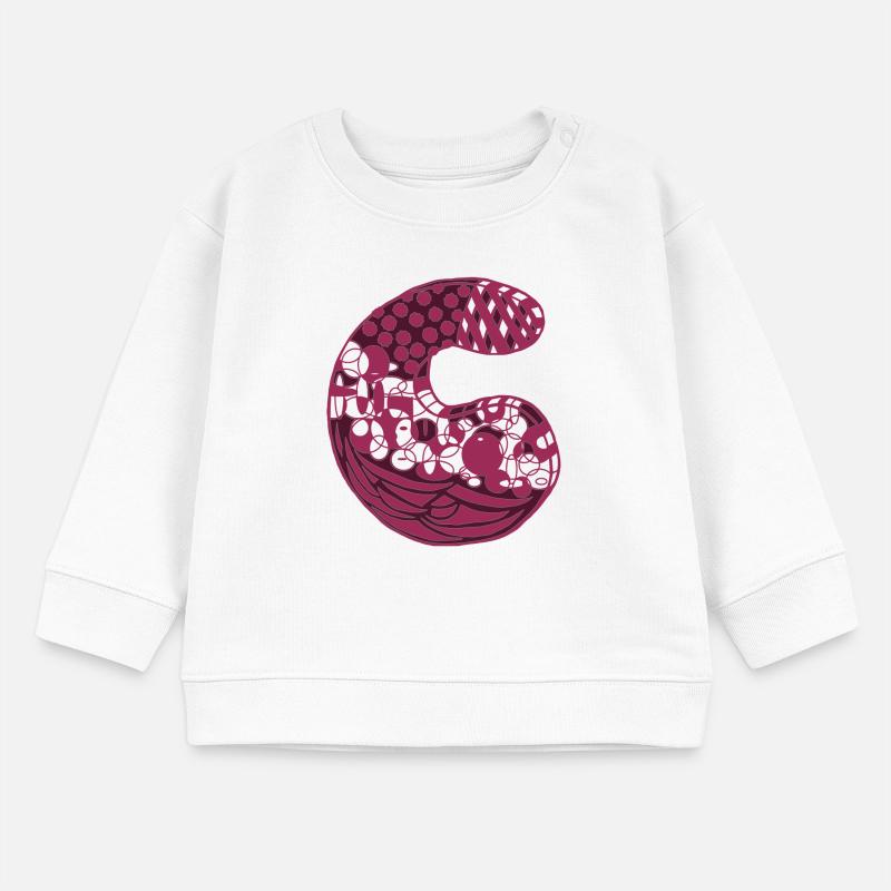 Buchstabe C mit Charakter in rot Baby Organic Sweatshirt Baby Changer von Stanley/Stella