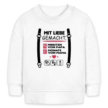  Liebe Mama Papa Baby Säugling - Baby Organic Sweatshirt Baby Changer von Stanley/Stella - Weiß - Vorne
