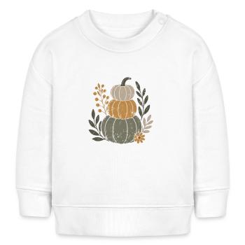 Herbst Kürbis & Blumen – Retro Autumn - Baby Organic Sweatshirt Baby Changer von Stanley/Stella - Weiß - Vorne