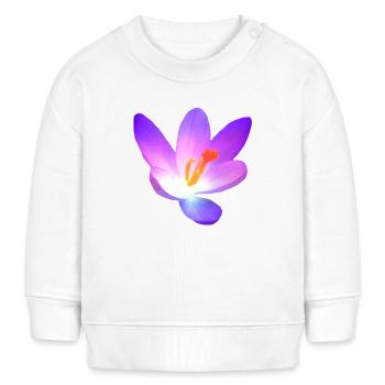 wundervolle Krokus - Blüte in violett im Frühjahr - Baby Organic Sweatshirt Baby Changer von Stanley/Stella - Weiß - Vorne