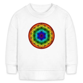 Fleur de vie - arc en ciel - Sweat bébé bio Stanley/Stella - blanc - Devant