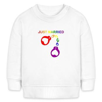 Just married Homosexuell Heirat - Baby Organic Sweatshirt Baby Changer von Stanley/Stella - Weiß - Vorne